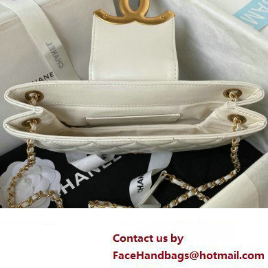 Chanel Lambskin  &  Gold-Tone Metal Baguette Bag AS4611 white 2024